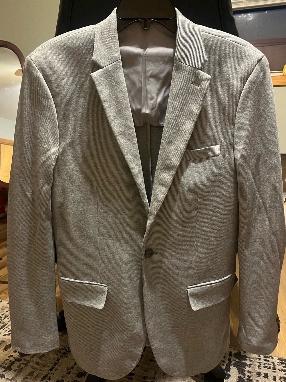 Men's Light Gray Blazer - Classic Single-Breasted Suit Jacket